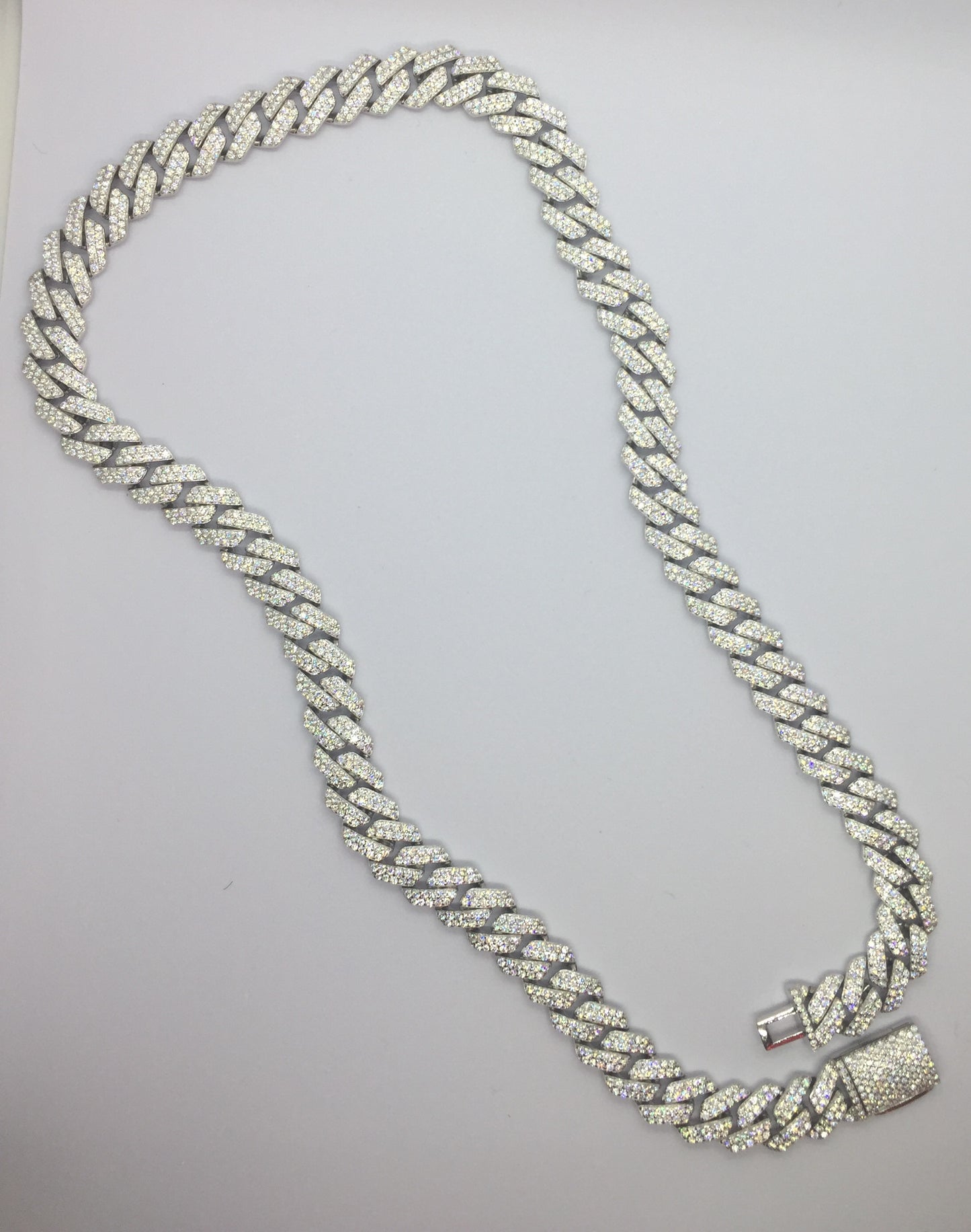 12mm Moissanite Prong Cuban Chain