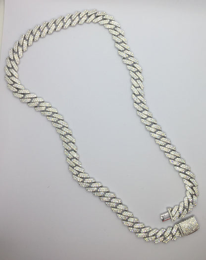 12mm Moissanite Prong Cuban Chain