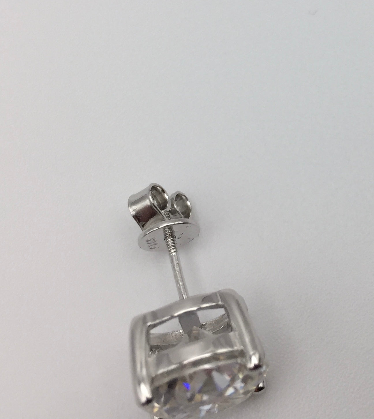4 Carat VERY LARGE Moissanite Stud Earrings (Screw-back, 4 prong)