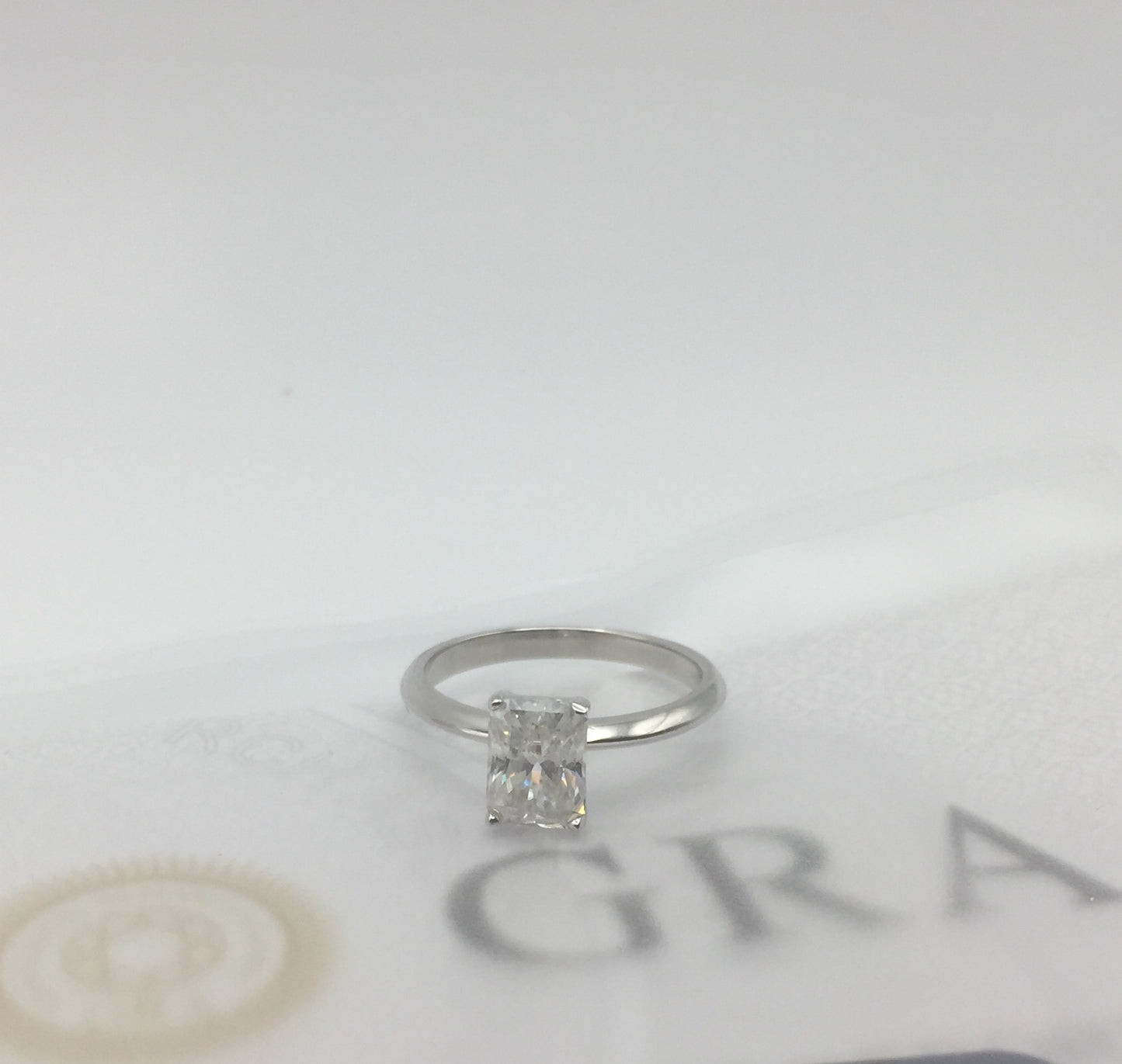 Radiant Cut Solitaire 1ct Moissanite Ring