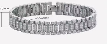 Presidential “Rolex-style” Moissanite Bracelet - 10mm