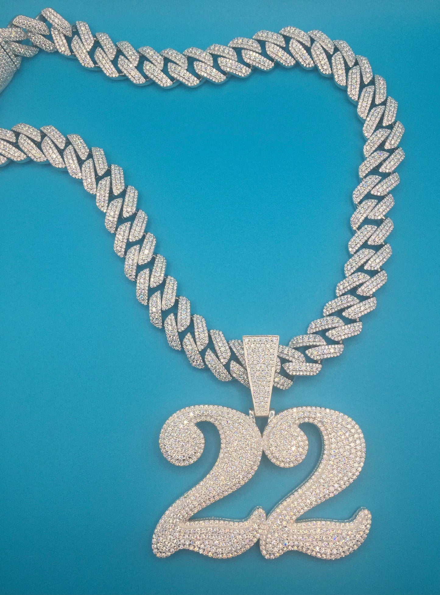 LARGE Custom Moissanite Number Pendant