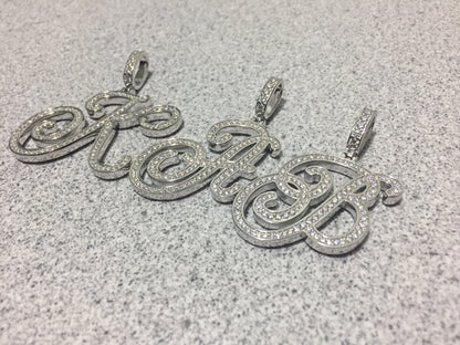 Moissanite Letter Pendant - Cursive