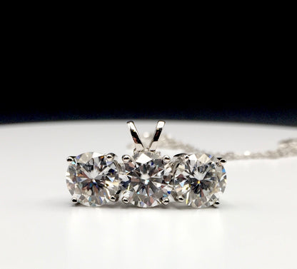 2ct Moissanite Round Brilliant Cut Necklace + Earrings Set