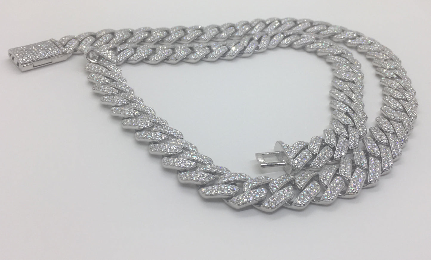 12mm Moissanite Prong Cuban Chain