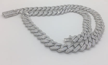 12mm Moissanite Prong Cuban Chain