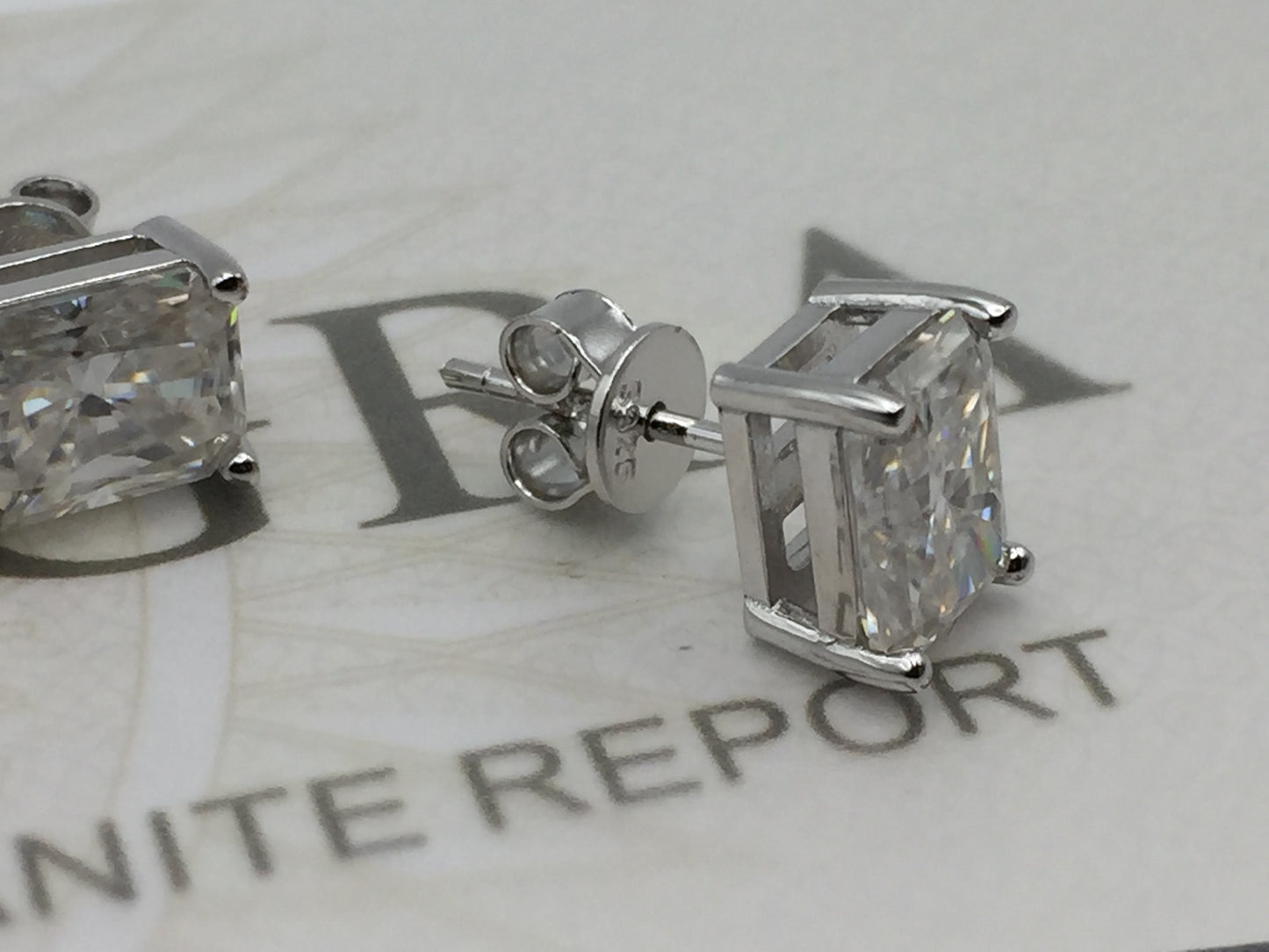 Radiant Cut Moissanite Stud Earrings (2 Carat)