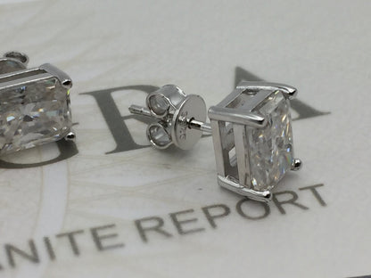 Radiant Cut Moissanite Stud Earrings (2 Carat)