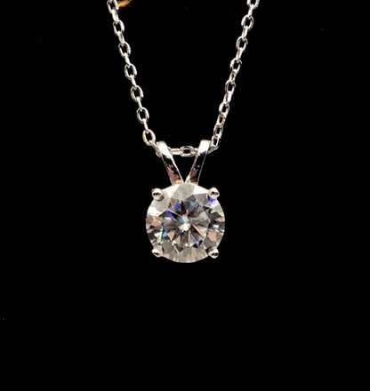 2ct Moissanite Round Brilliant Cut Necklace + Earrings Set