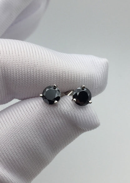 5mm Black Moissanite Stud Earrings (0.5ct)