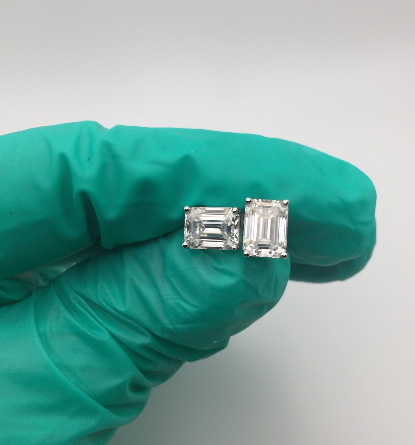 Emerald Cut Moissanite Stud Earrings (2 Carat)