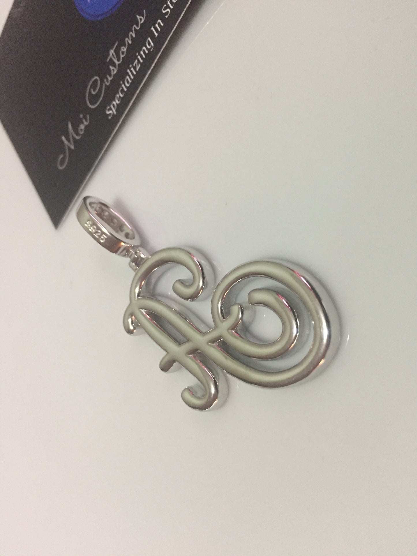 Moissanite Letter Pendant - Cursive