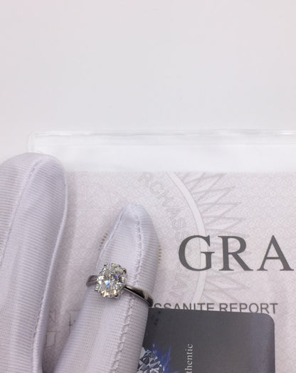 Oval Cut 2ct Solitaire Moissanite Ring