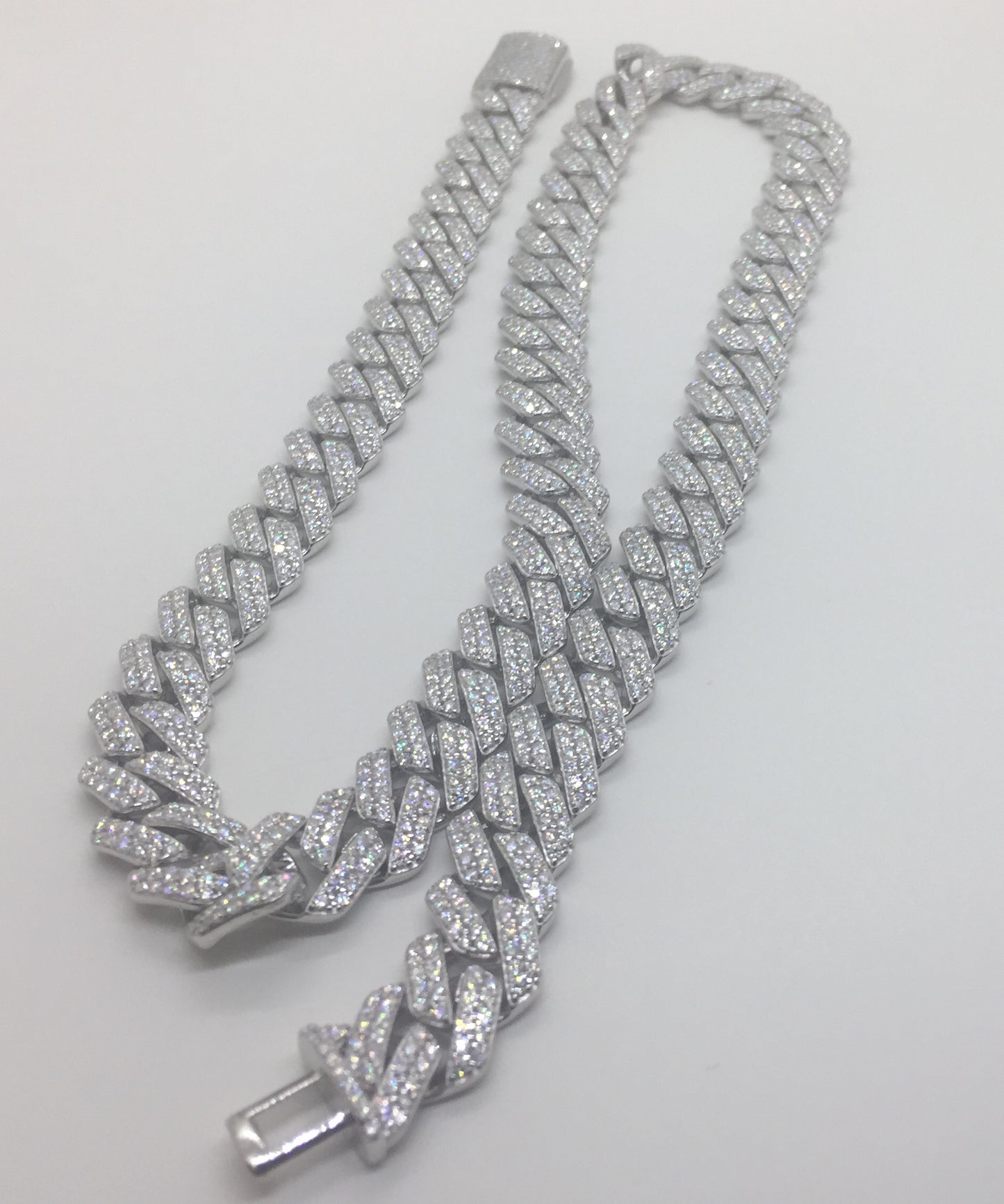 12mm Moissanite Prong Cuban Chain