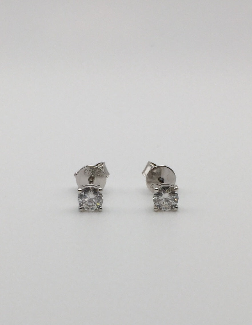 4mm Moissanite Stud Earrings (0.3ct) - Screwback