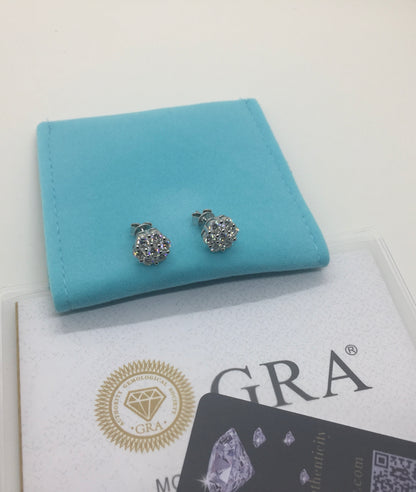 Flower Cluster Moissanite Stud Earrings - 9mm *World Series Edition*