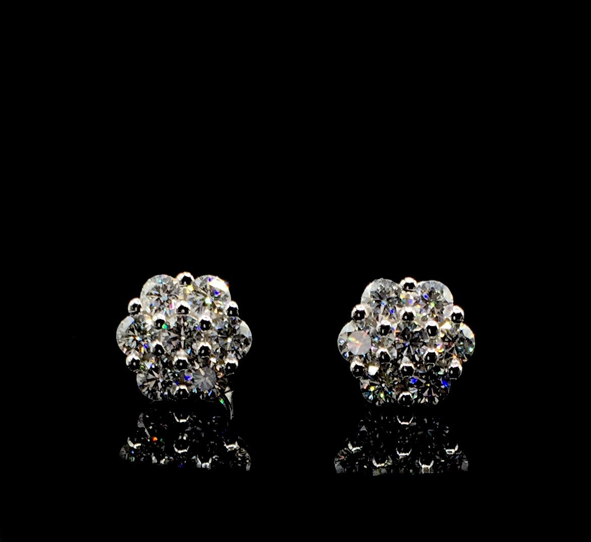 Honeycomb Cluster Moissanite Stud Earrings - 9mm *World Series Edition*