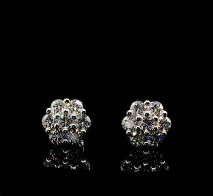 Honeycomb Cluster Moissanite Stud Earrings - 9mm *World Series Edition*