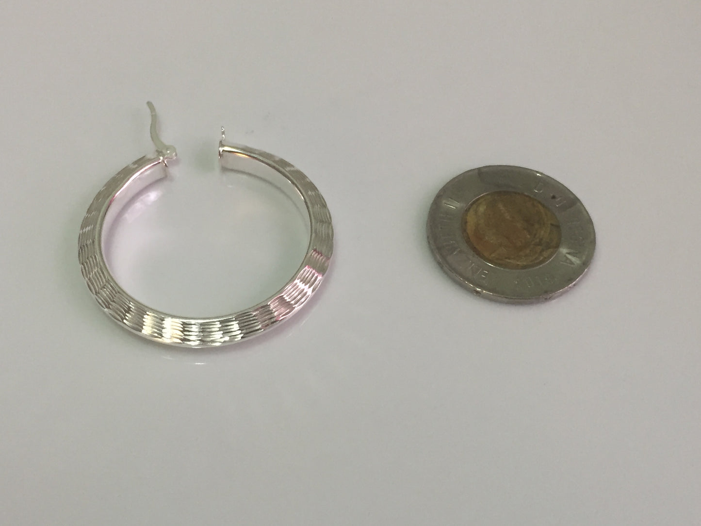 Large Diamond Cut Hoop Earrings