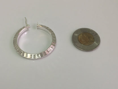 Large Diamond Cut Hoop Earrings