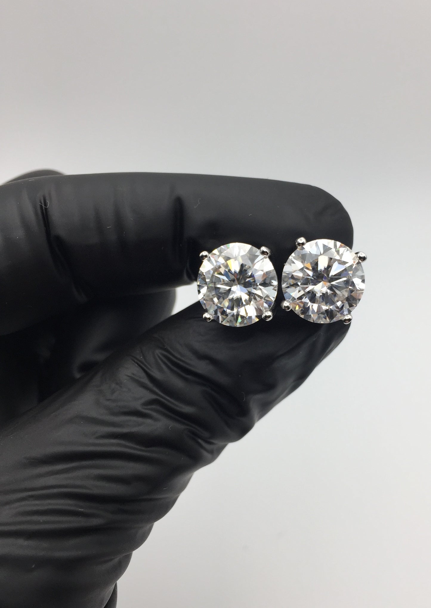 5 Carat VERY BIG Moissanite Stud Earrings (Screwback, 4 prong)