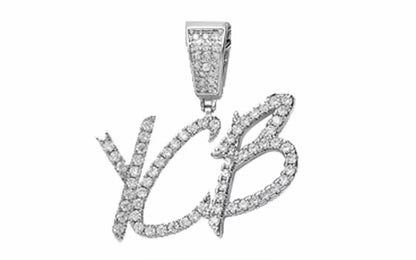 Custom Moissanite Letter/Number Pendant - Small BRUSH FONT