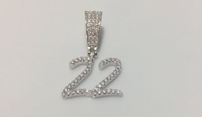 Custom Moissanite Letter/Number Pendant - Small BRUSH FONT