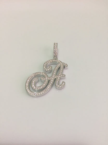 Moissanite Letter Pendant - Cursive
