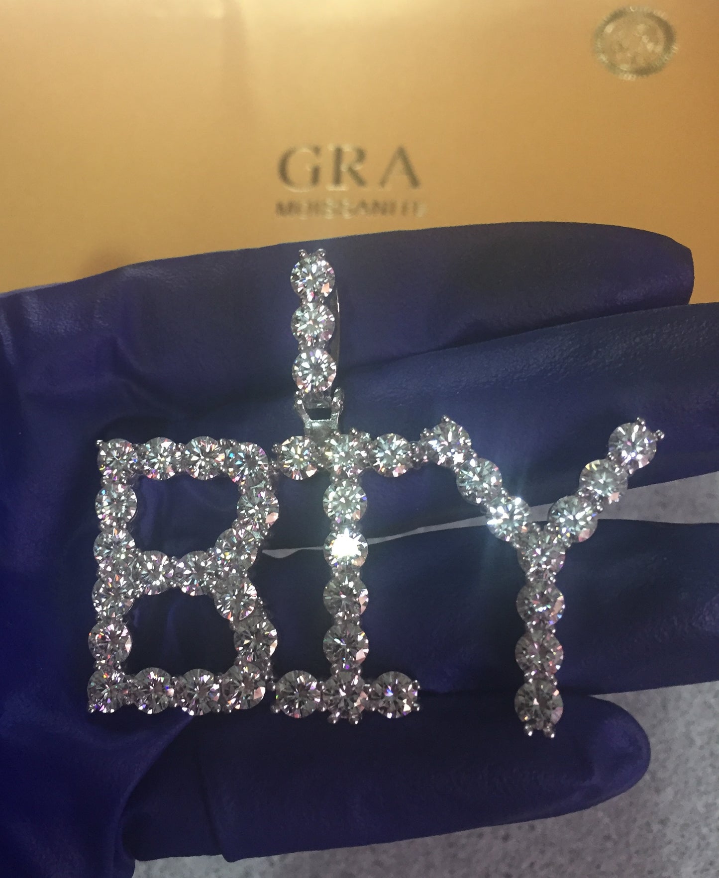 Custom 50 POINTER Moissanite Letter/Name Pendant