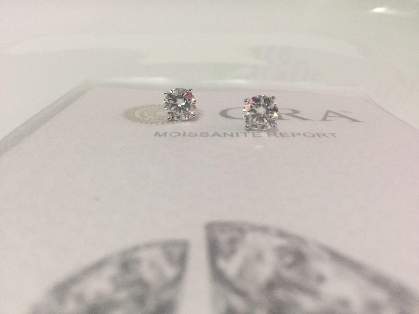 2 Carat Moissanite Stud Earrings (8mm, Screw-back)