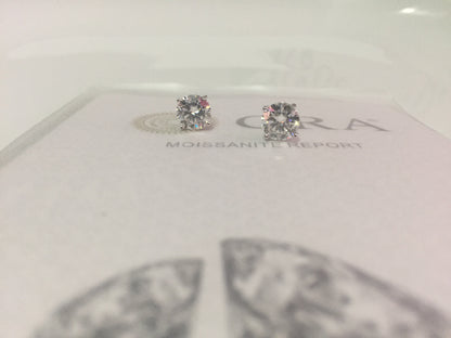 2 Carat Moissanite Stud Earrings (8mm, Screw-back)