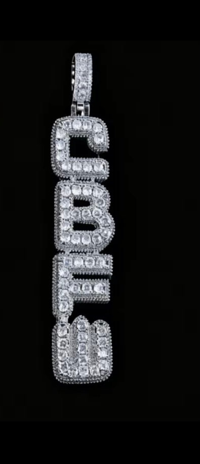 Custom Vertical Moissanite Letter Pendant