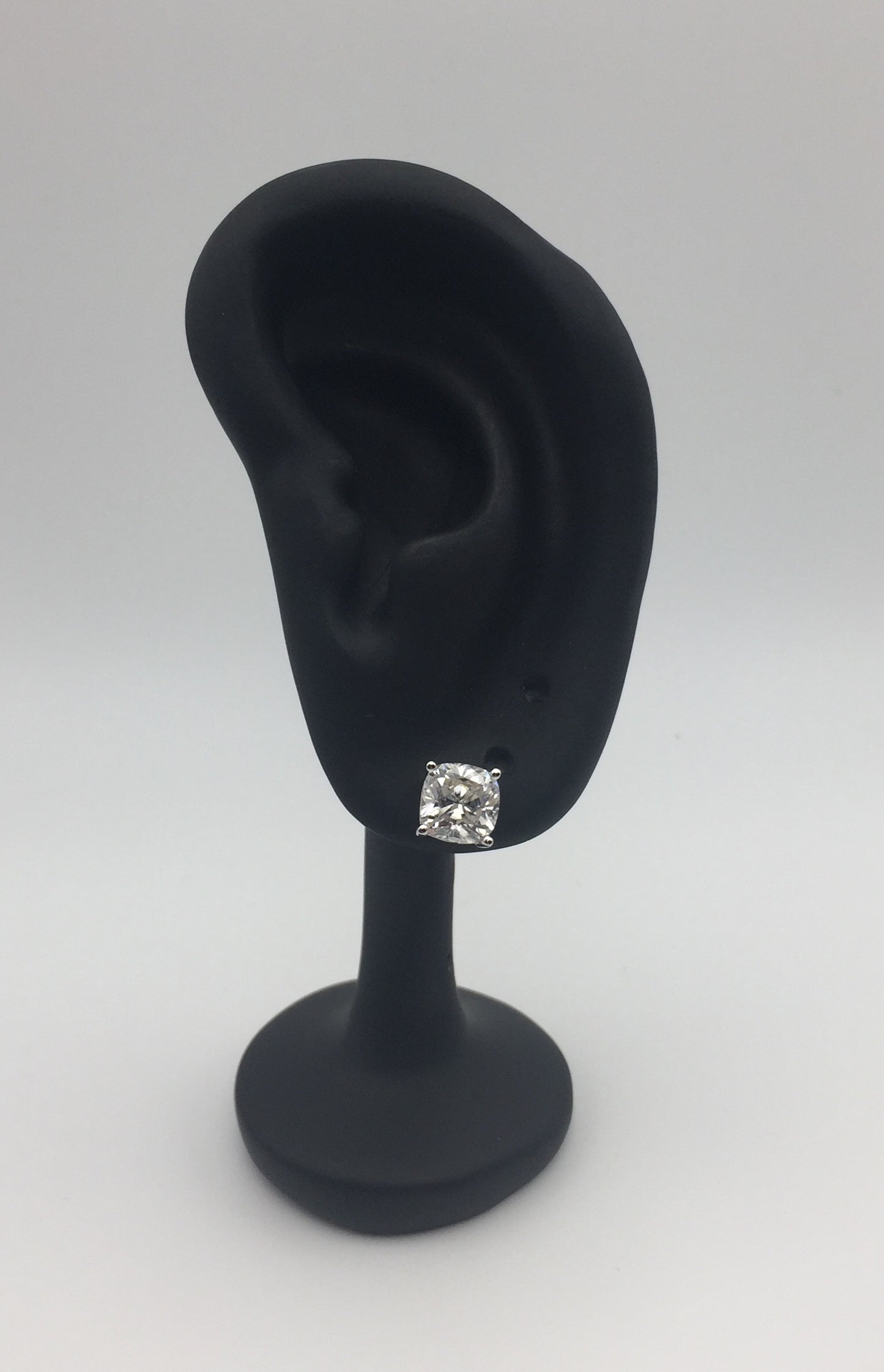 Cushion Cut Moissanite Stud Earrings (2 Carat)