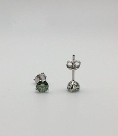 5mm Bluish-Green Moissanite Stud Earrings (0.5ct)