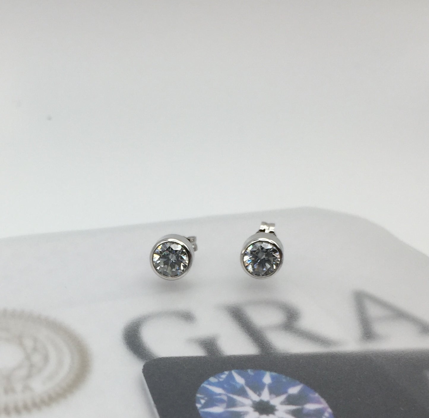5mm Bezel Set Moissanite Stud Earrings (0.5ct)