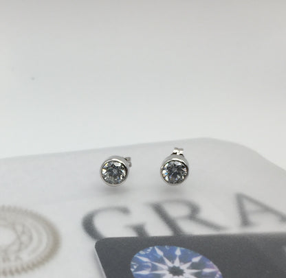 5mm Bezel Set Moissanite Stud Earrings (0.5ct)