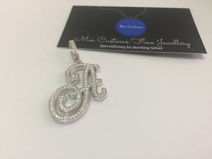 Moissanite Letter Pendant - Cursive