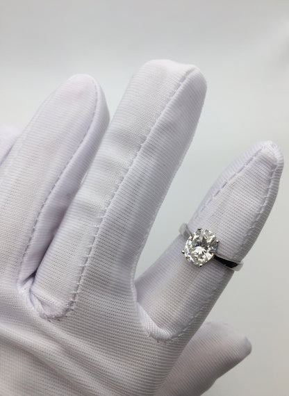 Oval Cut 2ct Solitaire Moissanite Ring