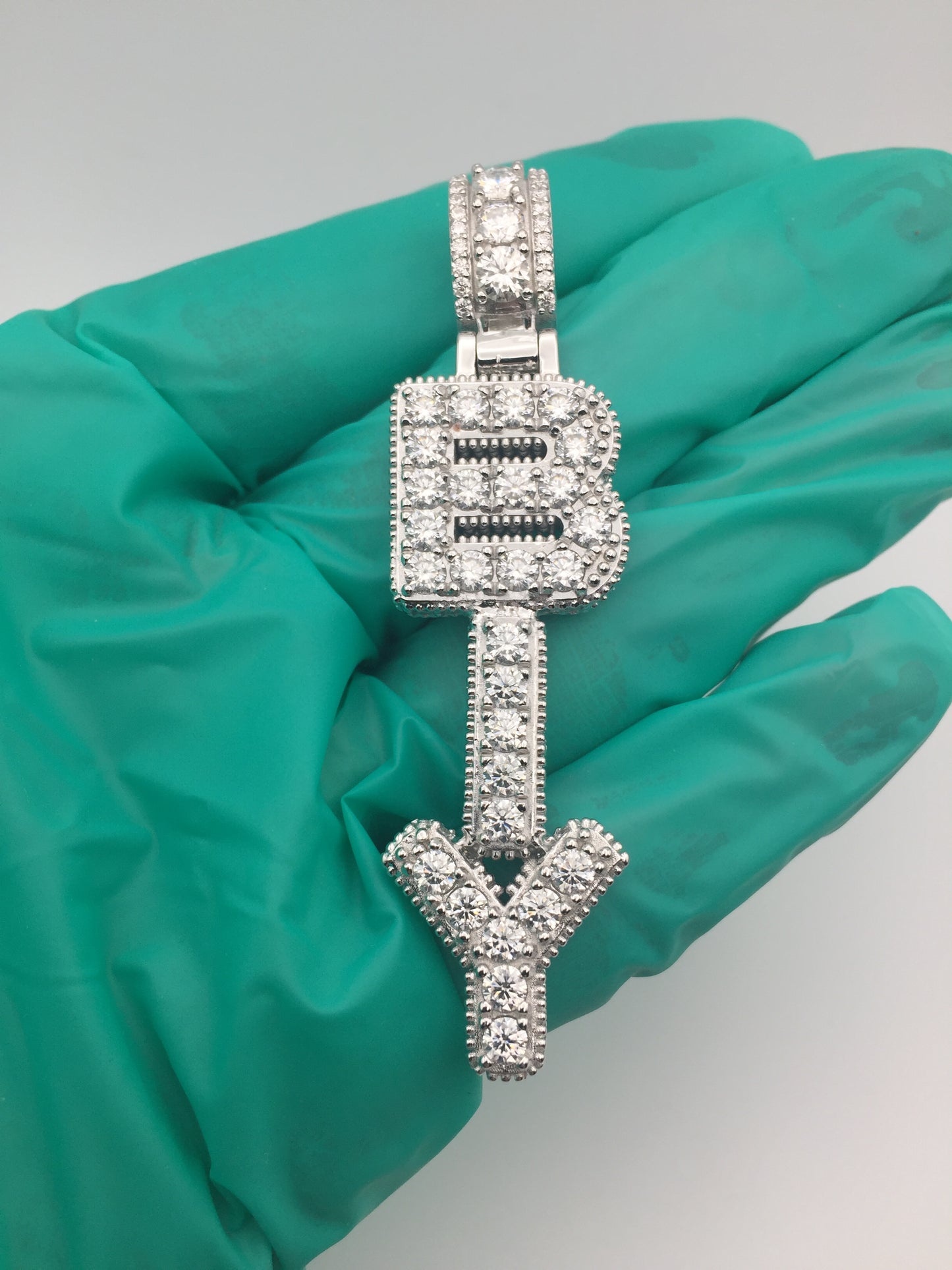 Custom Vertical Moissanite Letter Pendant