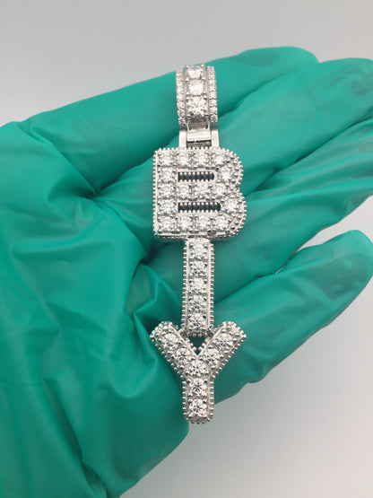 Custom Vertical Moissanite Letter Pendant