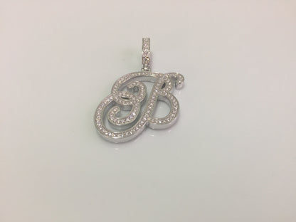 Moissanite Letter Pendant - Cursive