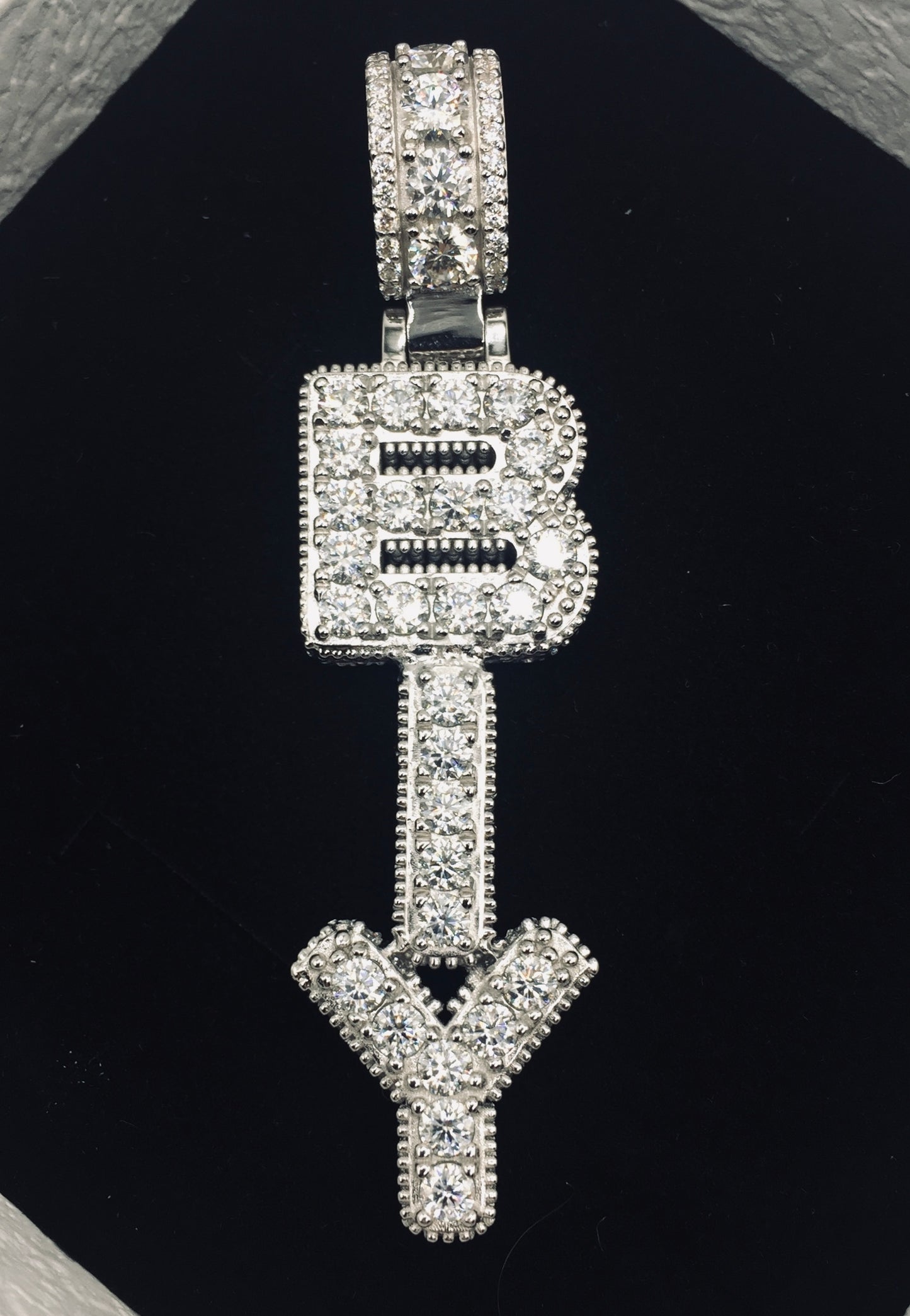Custom Vertical Moissanite Letter Pendant