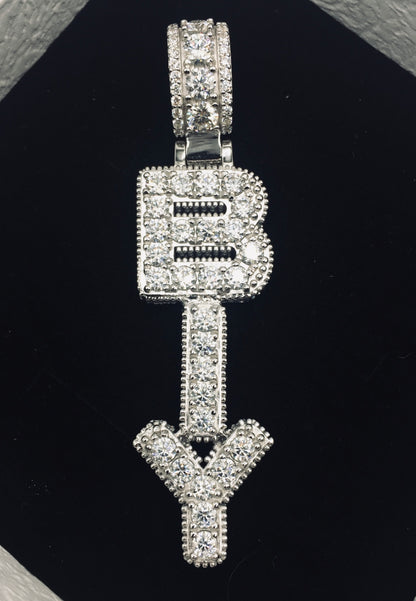 Custom Vertical Moissanite Letter Pendant