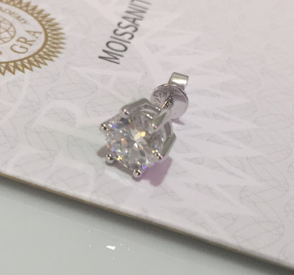 1 Carat Moissanite Stud Earring (One Single Earring)