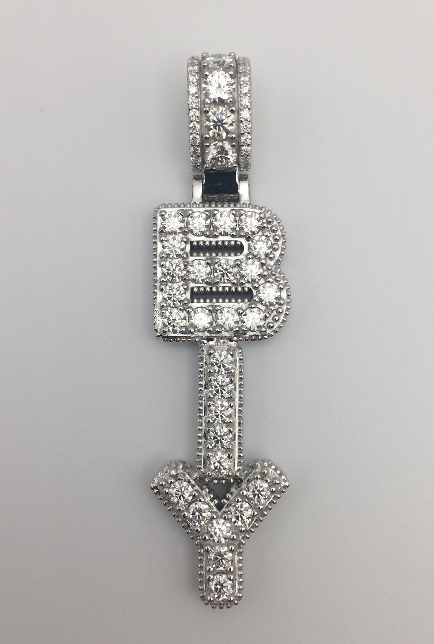 Custom Vertical Moissanite Letter Pendant
