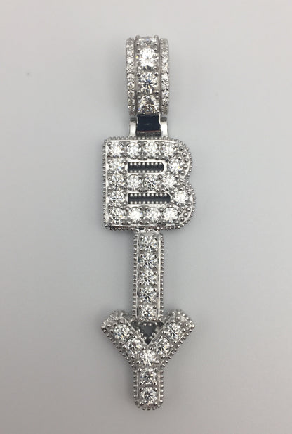 Custom Vertical Moissanite Letter Pendant