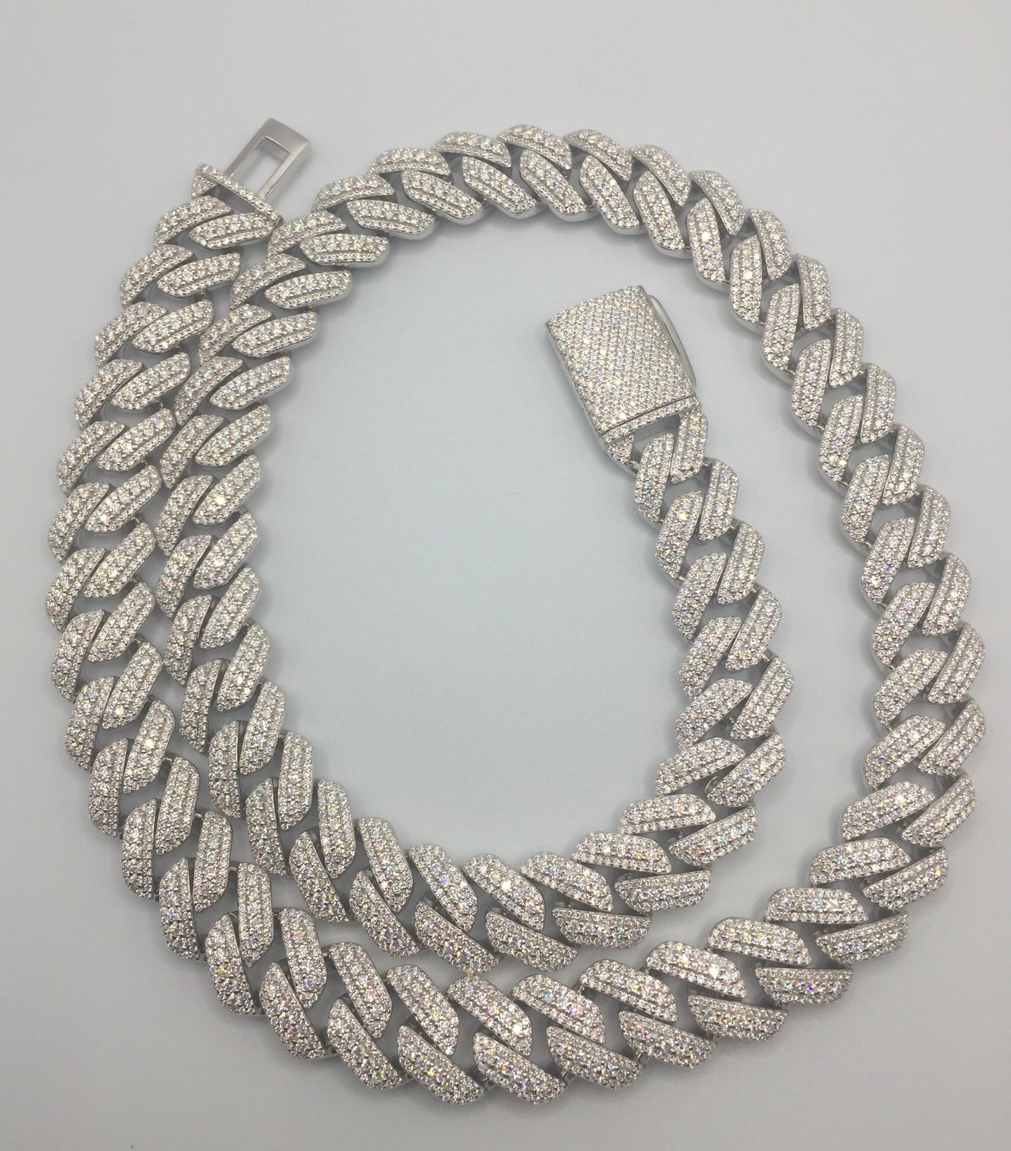 15mm Moissanite 3D Prong Cuban Chain