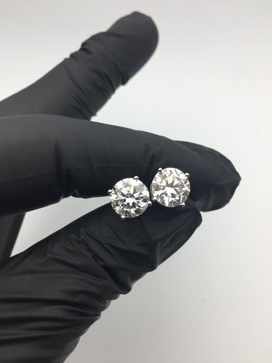 2 Carat Moissanite Stud Earrings (Pushback, 4 prong)