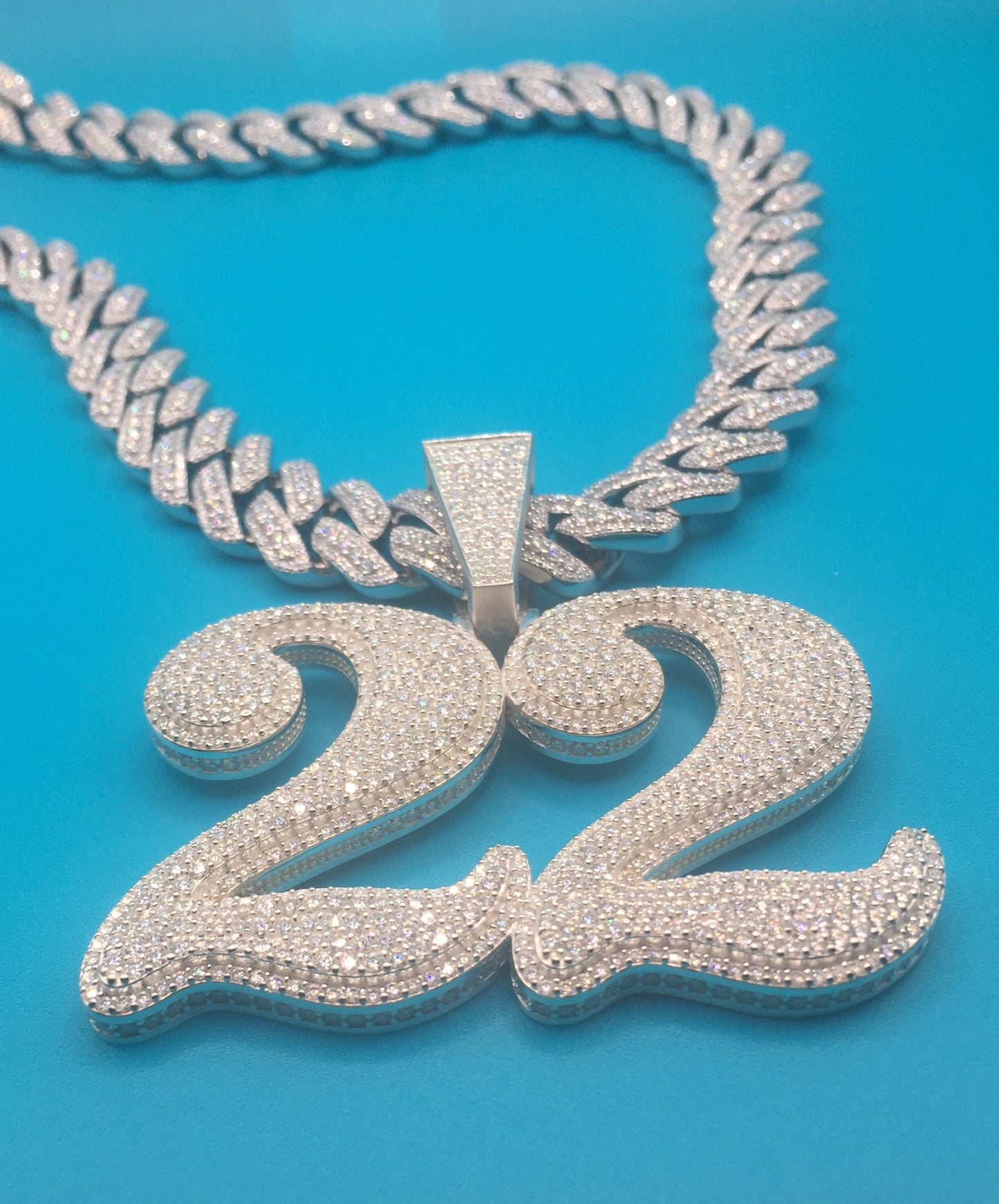 LARGE Custom Moissanite Number Pendant