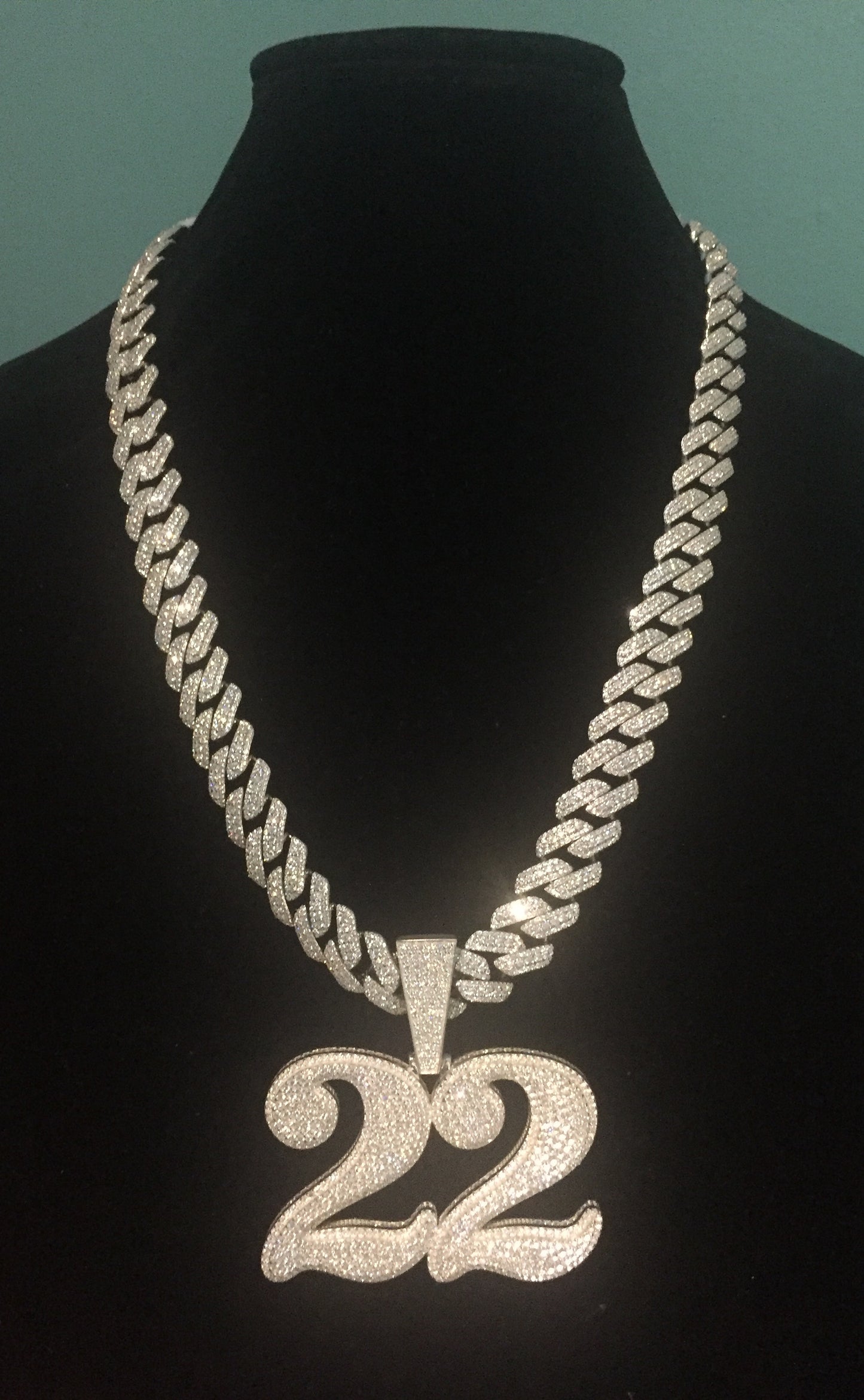 LARGE Custom Moissanite Number Pendant